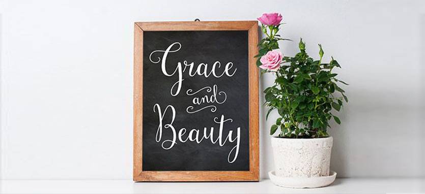 hand lettering on frame