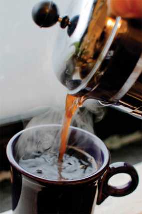 brewing coffee